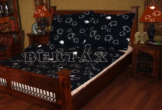 Pościel Kora Baranki Czarne 160x200