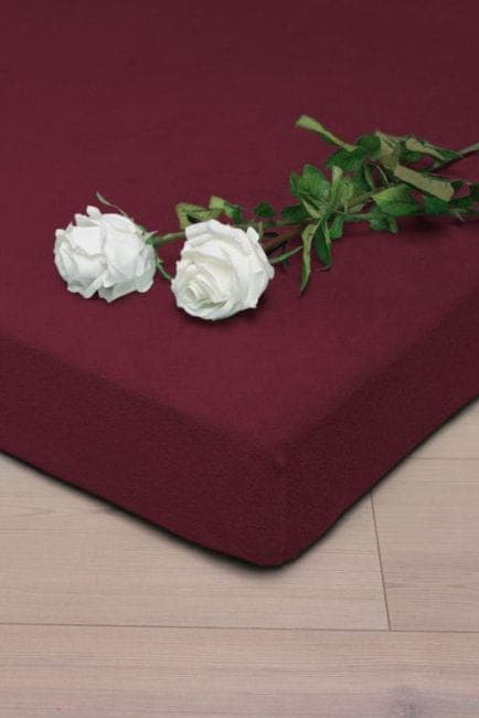 Prześcieradło Frotte z Gumką Bordo (28) 120x200 - zdjęcie 1