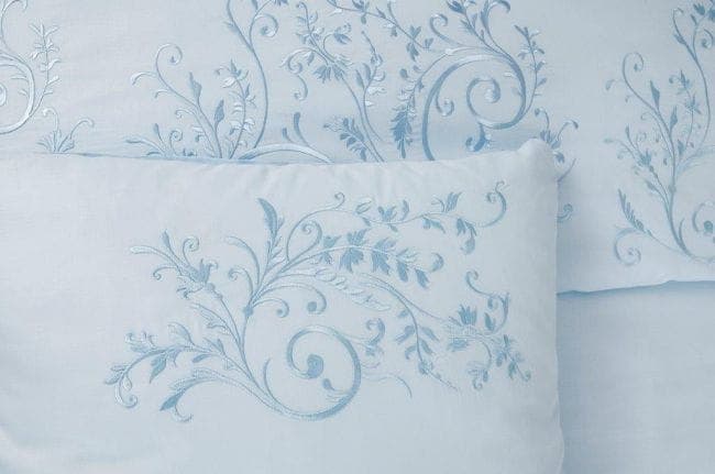 Pościel Satynowa Haftowana Błękitna 160x200 Esy Floresy EF4 - zdjęcie 2