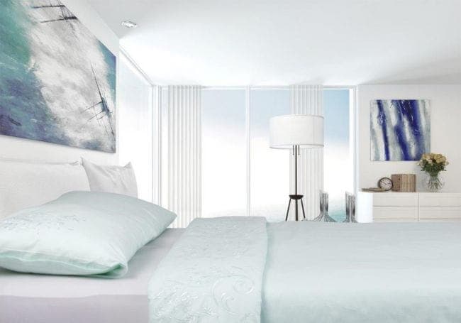 Pościel Satynowa Haftowana Miętowa 160x200 Esy Floresy EF7 - zdjęcie 1