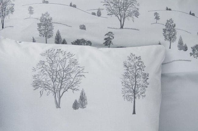 Pościel Satynowa Haftowana 180x200 Forest F3 Szara - zdjęcie 2