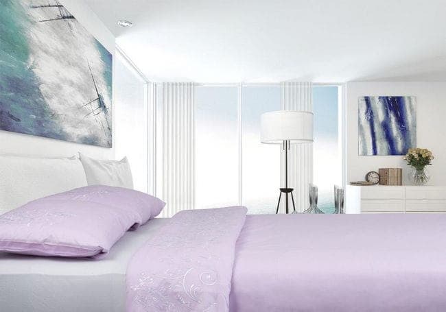 Pościel Satynowa Haftowana Wrzosowa 160x200 Esy Floresy EF11