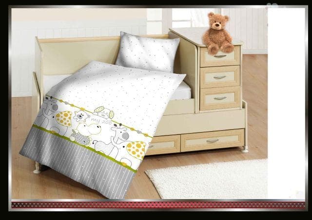 Pościel Dziecięca Bawełna Deluxe Moje ZOO Żółta - zdjęcie 1