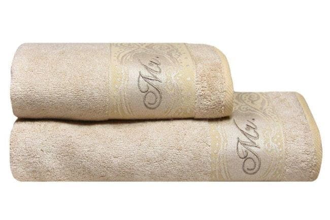 Ręczniki Bamboo Komplet 2 sztuk (50x100 + 50x100) Mr. & Mrs. - zdjęcie 2