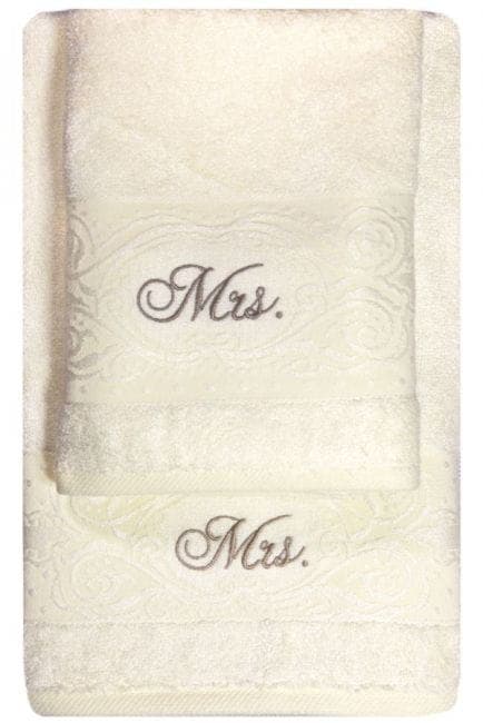 Ręczniki Bamboo Komplet 2 sztuk (50x100 + 50x100) Mr. & Mrs. - zdjęcie 3