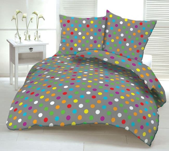 Pościel Kora Lux Szare Kółka160x200 - zdjęcie 1