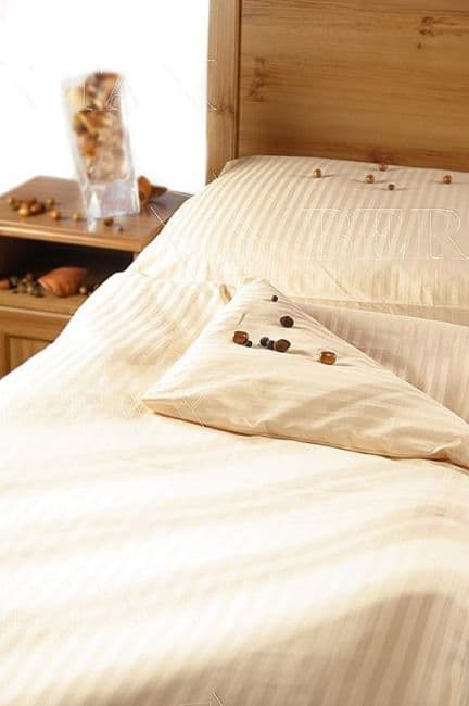 Poszewka Hotelowa 50x70cm Ecru, Tkane Pasy 1cm (na zakładkę)