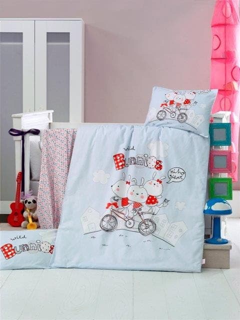 Ekskluzywna Pościel Dziecięca BUNNIES 100x135 - zdjęcie 1
