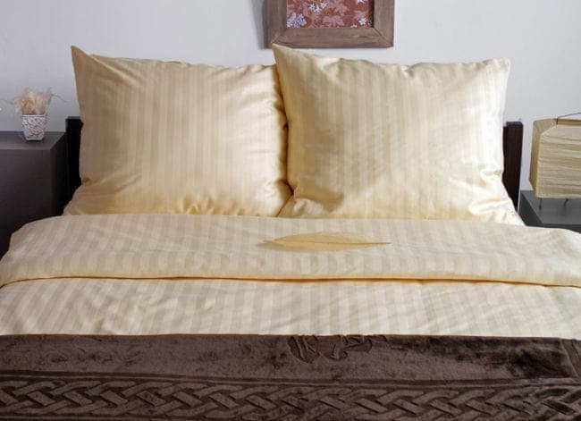 Poszewka Hotelowa 50x60cm Ecru2cm, Tkane Pasy  (na zakładkę) - zdjęcie 1