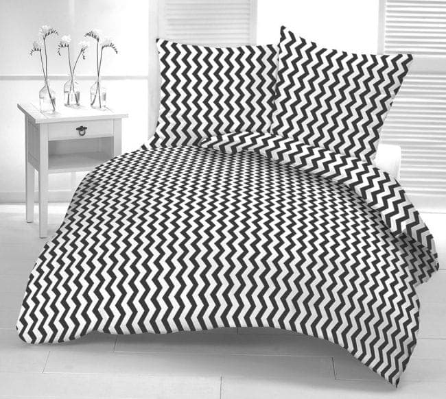 Pościel Kora Zygzaki Czarne 160x200 - zdjęcie 1
