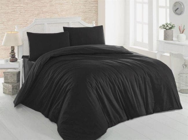 Pościel Flanelowa CZARNA 240x220 - zdjęcie 1