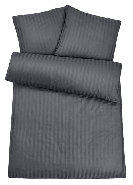 Prześcieradło Z Satyny Tkane Pasy ANTRACYT160x200