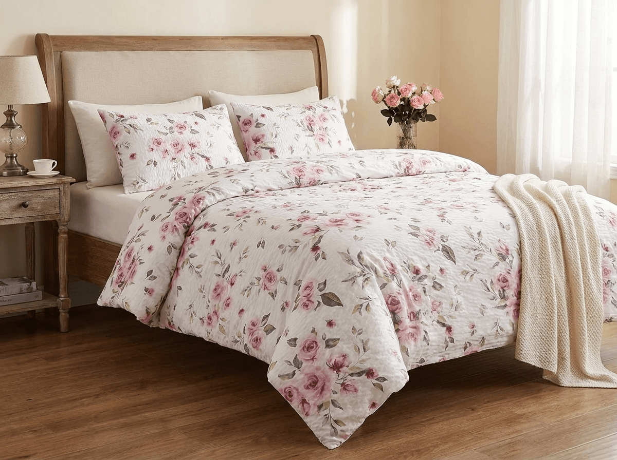 Komplet pościeli z Kory Różyczki 297-7 160x200 + 2x70x80 cm