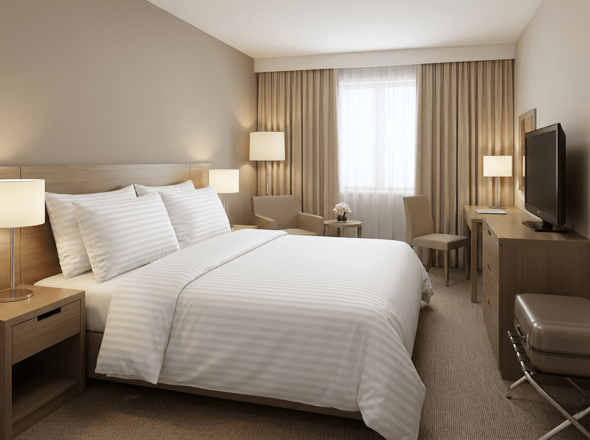 10x Poszwa Hotelowa 160x200cm, Tkane Pasy 2cm BIAŁE