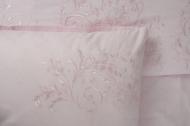 Pościel Satynowa Haftowana Różowa 160x200 Esy Floresy EF12 - zdjęcie 2