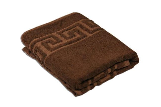 Ręczniki Bamboo Komplet 2 sztuk (50x100+70x140) Brązowy Klucz Grecki - zdjęcie 1