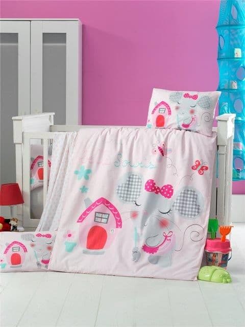 Ekskluzywna Pościel Dziecięca PINK HOUSE 100x135 - zdjęcie 1