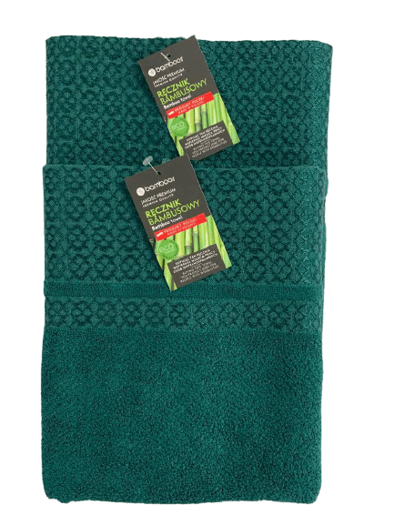 Ręczniki Bamboo Komplet 2 sztuk (50x100+70x140) Paris Ciemny Zielony - zdjęcie 1